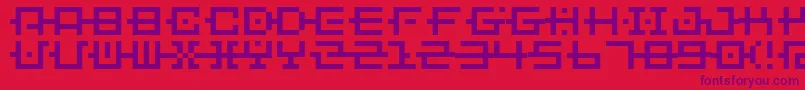 BmChainA6 Font – Purple Fonts on Red Background