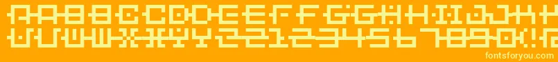 BmChainA6 Font – Yellow Fonts on Orange Background