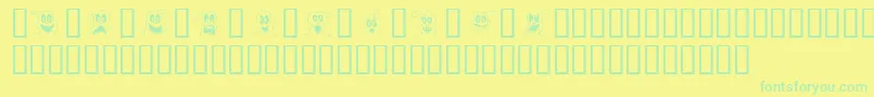 10LilGhosts Font – Green Fonts on Yellow Background