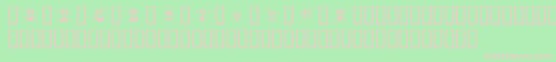 フォント10LilGhosts – 緑の背景にピンクのフォント
