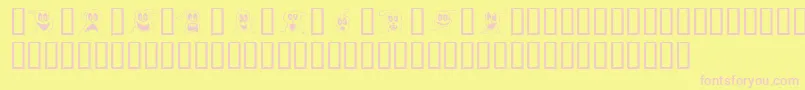 10LilGhosts-fontti – vaaleanpunaiset fontit keltaisella taustalla