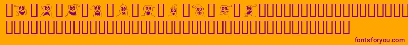 Шрифт 10LilGhosts – фиолетовые шрифты на оранжевом фоне