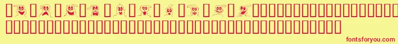 10LilGhosts-fontti – punaiset fontit keltaisella taustalla