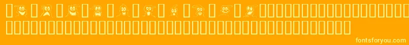10LilGhosts Font – Yellow Fonts on Orange Background
