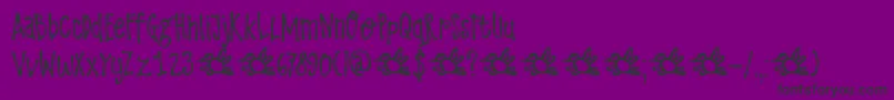 DkLarksTongues-Schriftart – Schwarze Schriften auf violettem Hintergrund
