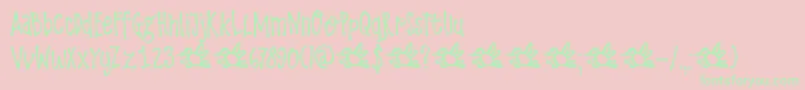 DkLarksTongues Font – Green Fonts on Pink Background