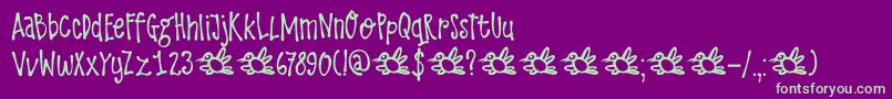 DkLarksTongues Font – Green Fonts on Purple Background