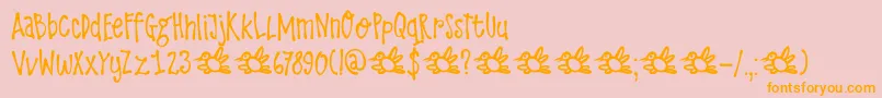 DkLarksTongues Font – Orange Fonts on Pink Background