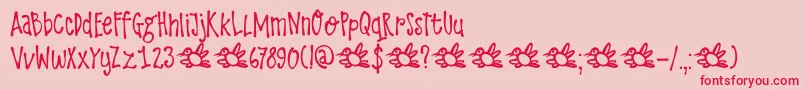 DkLarksTongues Font – Red Fonts on Pink Background