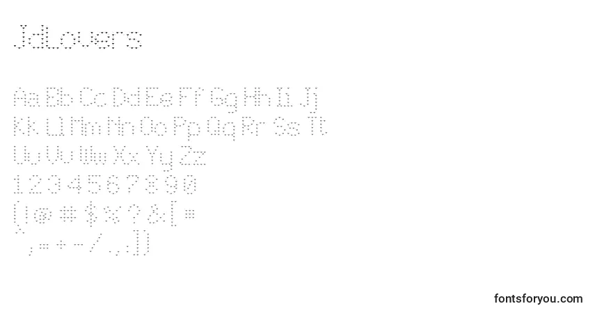 Czcionka JdLovers – alfabet, cyfry, specjalne znaki