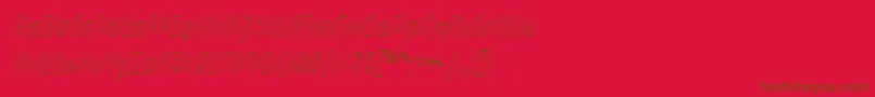 PiInTheScifi Font – Brown Fonts on Red Background