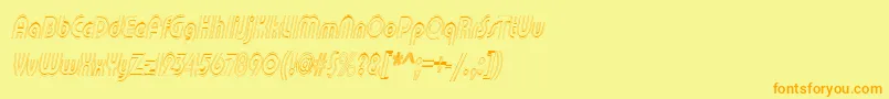 PiInTheScifi Font – Orange Fonts on Yellow Background