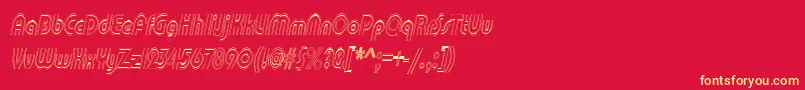 PiInTheScifi Font – Yellow Fonts on Red Background