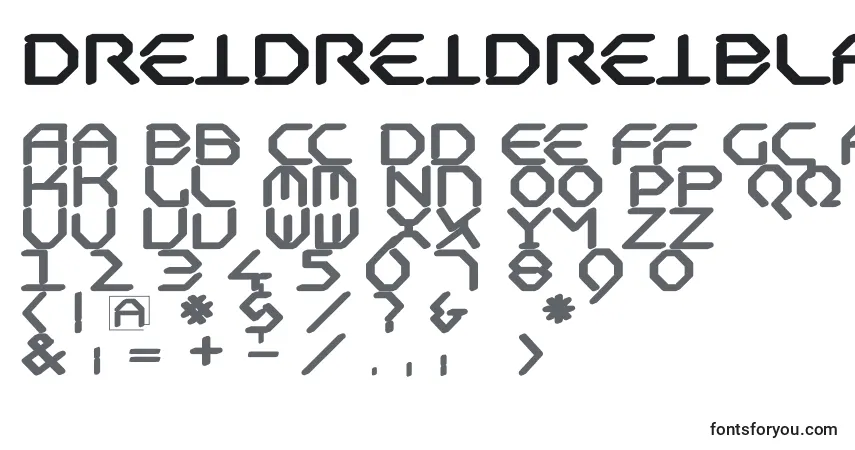DreidreidreiBlack-fontti – aakkoset, numerot, erikoismerkit