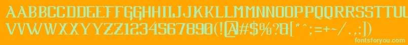 CabaretByJuanCasco-Schriftart – Grüne Schriften auf orangefarbenem Hintergrund