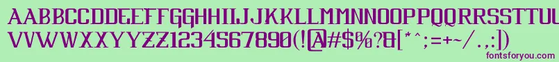CabaretByJuanCasco Font – Purple Fonts on Green Background