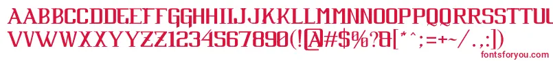 フォントCabaretByJuanCasco – 白い背景に赤い文字