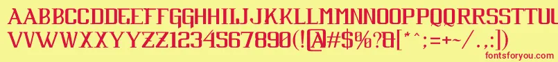 CabaretByJuanCasco Font – Red Fonts on Yellow Background