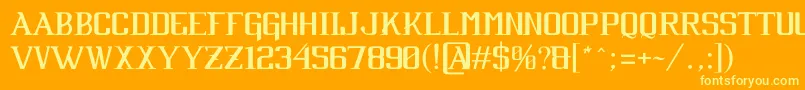 CabaretByJuanCasco Font – Yellow Fonts on Orange Background