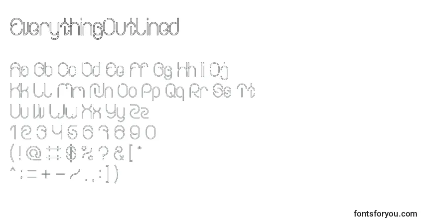 Fuente EverythingOutlined - alfabeto, números, caracteres especiales