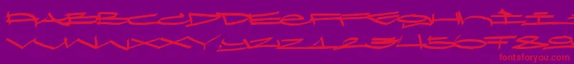 Ozone Font – Red Fonts on Purple Background