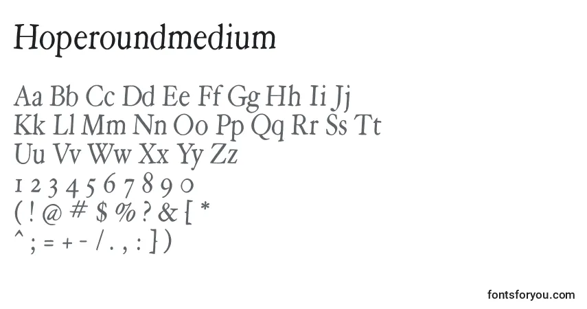A fonte Hoperoundmedium – alfabeto, números, caracteres especiais