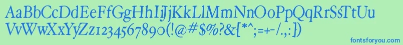 Hoperoundmedium-fontti – siniset fontit vihreällä taustalla