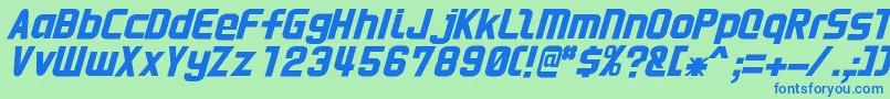 HnkaniItalic Font – Blue Fonts on Green Background