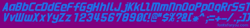 HnkaniItalic Font – Blue Fonts on Purple Background