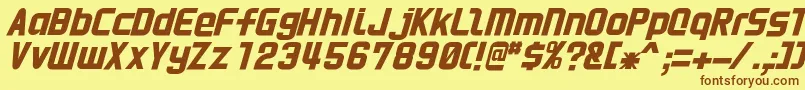 HnkaniItalic Font – Brown Fonts on Yellow Background