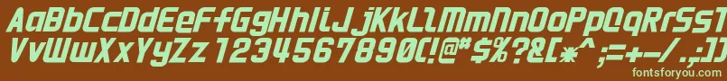 HnkaniItalic Font – Green Fonts on Brown Background