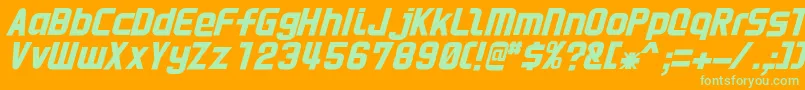 Czcionka HnkaniItalic – zielone czcionki na pomarańczowym tle