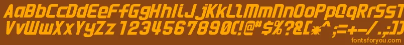 HnkaniItalic Font – Orange Fonts on Brown Background