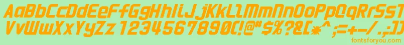 HnkaniItalic Font – Orange Fonts on Green Background