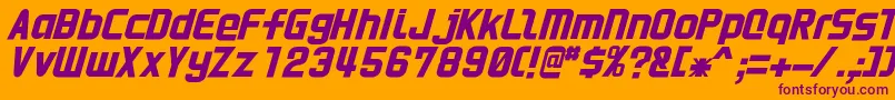 HnkaniItalic Font – Purple Fonts on Orange Background