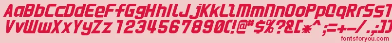 HnkaniItalic Font – Red Fonts on Pink Background