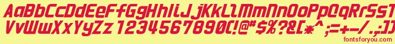 HnkaniItalic Font – Red Fonts on Yellow Background