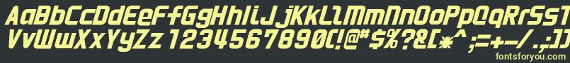 HnkaniItalic Font – Yellow Fonts on Black Background