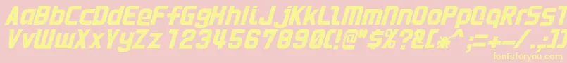 HnkaniItalic Font – Yellow Fonts on Pink Background