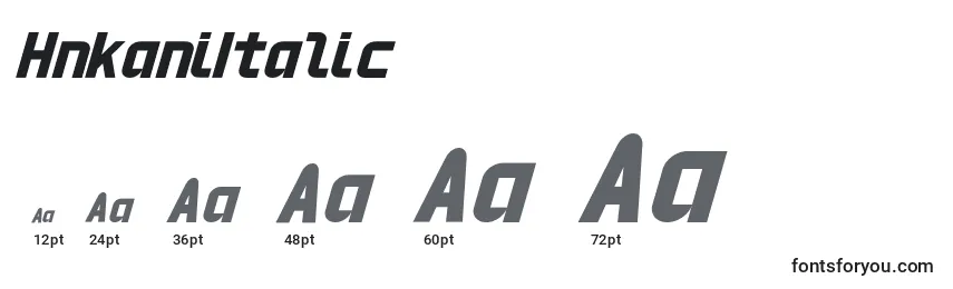 Размеры шрифта HnkaniItalic