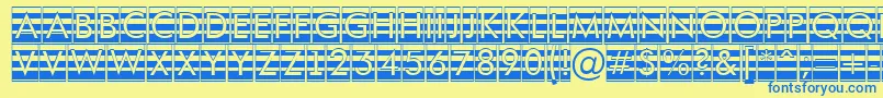 Czcionka AFuturaortotitulcmgrd – niebieskie czcionki na żółtym tle