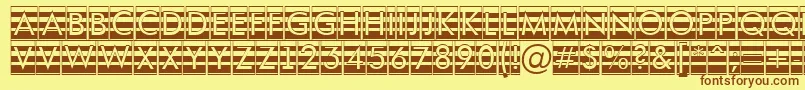 Шрифт AFuturaortotitulcmgrd – коричневые шрифты на жёлтом фоне