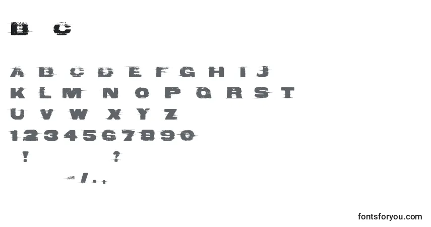 Schriftart BadComa – Alphabet, Zahlen, spezielle Symbole