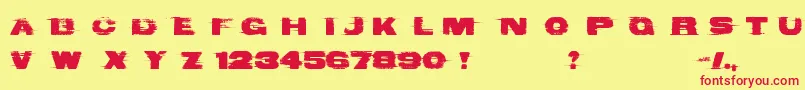 Czcionka BadComa – czerwone czcionki na żółtym tle