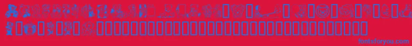 TeddybersToo Font – Blue Fonts on Red Background