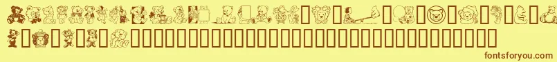 TeddybersToo-fontti – ruskeat fontit keltaisella taustalla