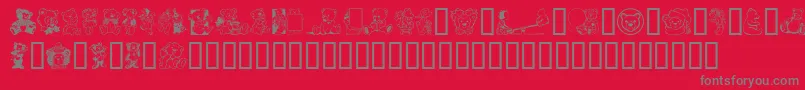 TeddybersToo Font – Gray Fonts on Red Background