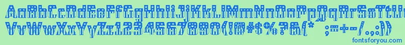 Cfb1AmericanPatriotSolid2Normal Font – Blue Fonts on Green Background