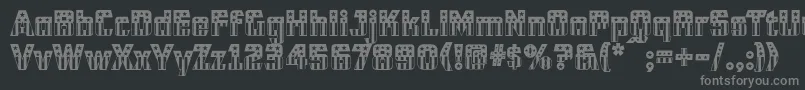 フォントCfb1AmericanPatriotSolid2Normal – 黒い背景に灰色の文字