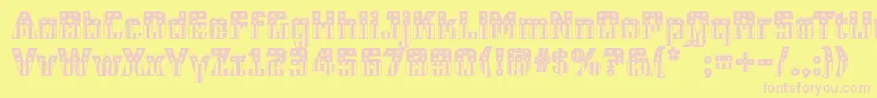 Cfb1AmericanPatriotSolid2Normal Font – Pink Fonts on Yellow Background